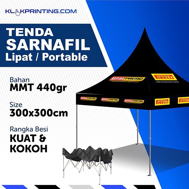 Tenda Sanafil Lipat Portable 3x3m - Head Produk (1)