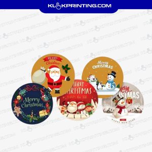 Stiker Bulat Natal