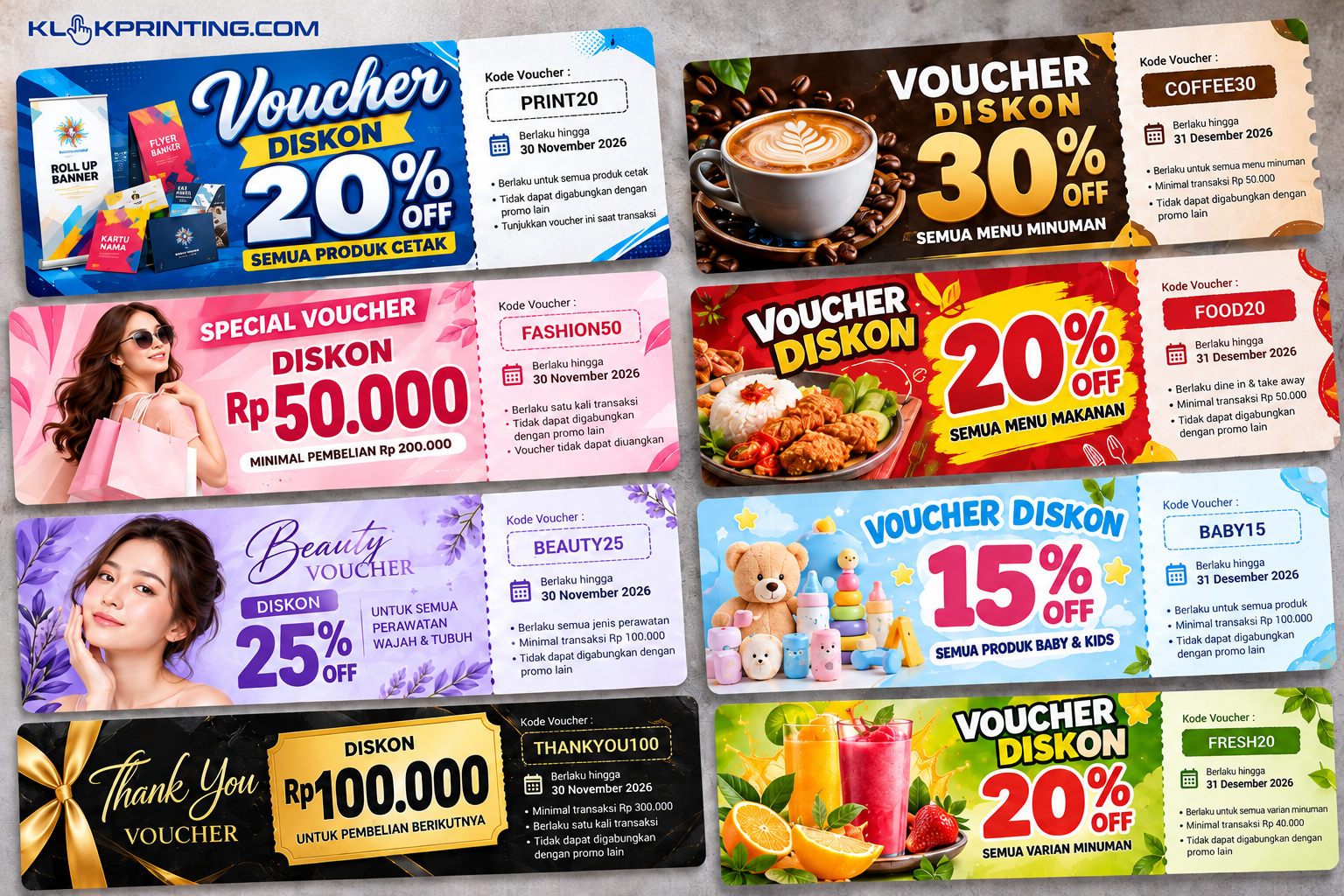 Kolase Voucher Promo Berwarna-warni